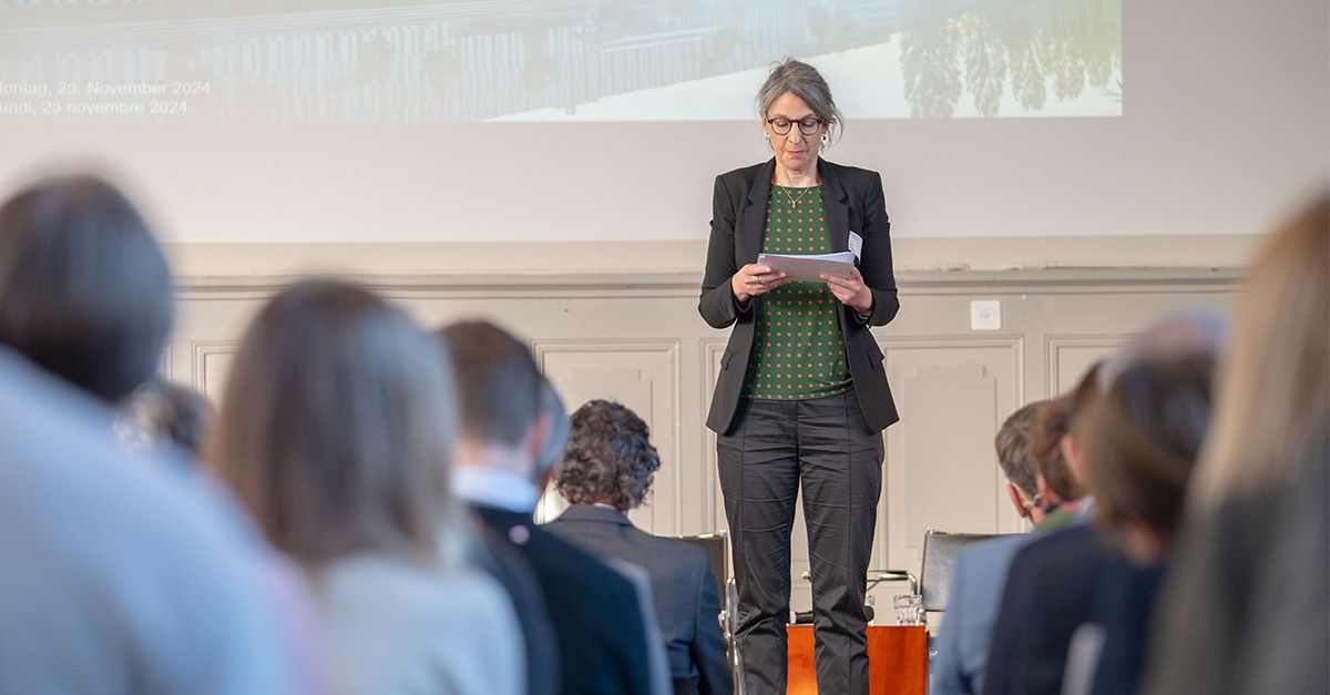 La direttrice dell'UFSP Anne Lévy all'evento informativo 2024